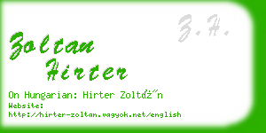 zoltan hirter business card